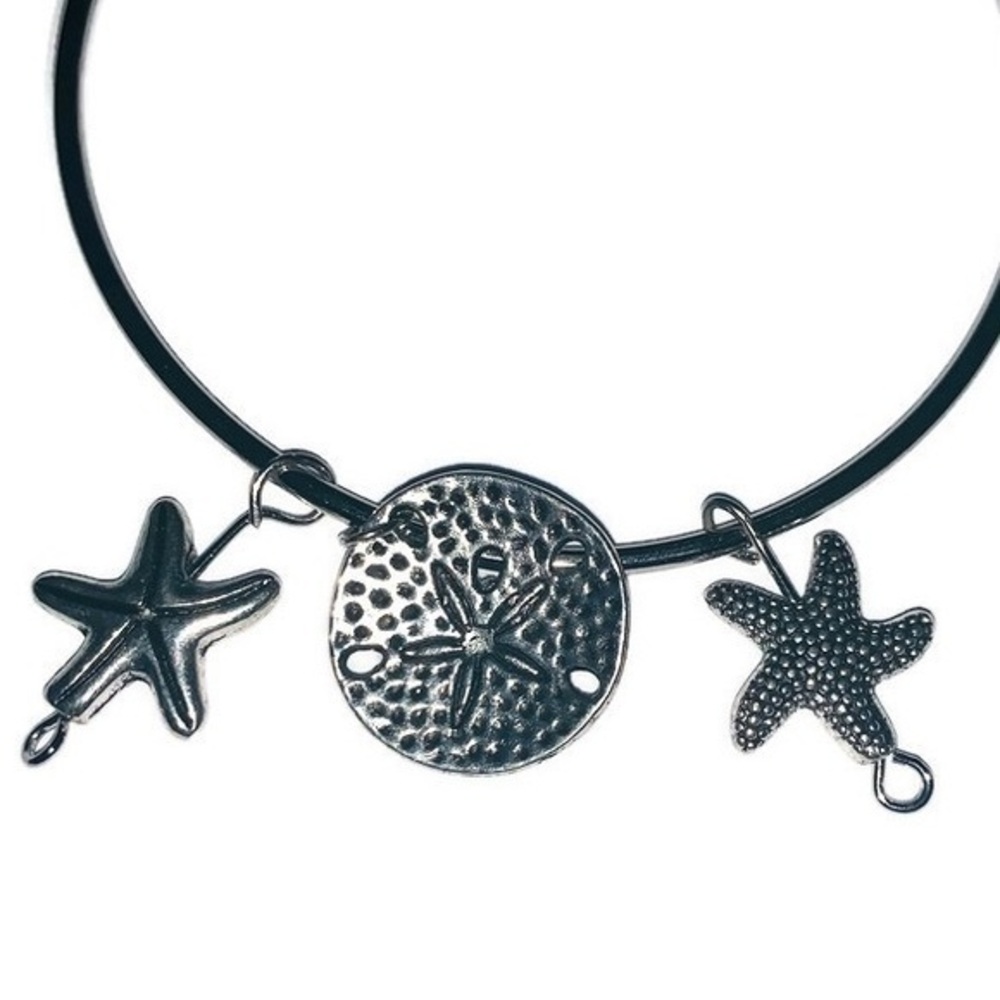 Silver plated 8” sand dollar starfish bracelet